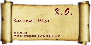 Kazinczi Olga névjegykártya
