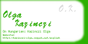 olga kazinczi business card